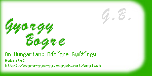 gyorgy bogre business card